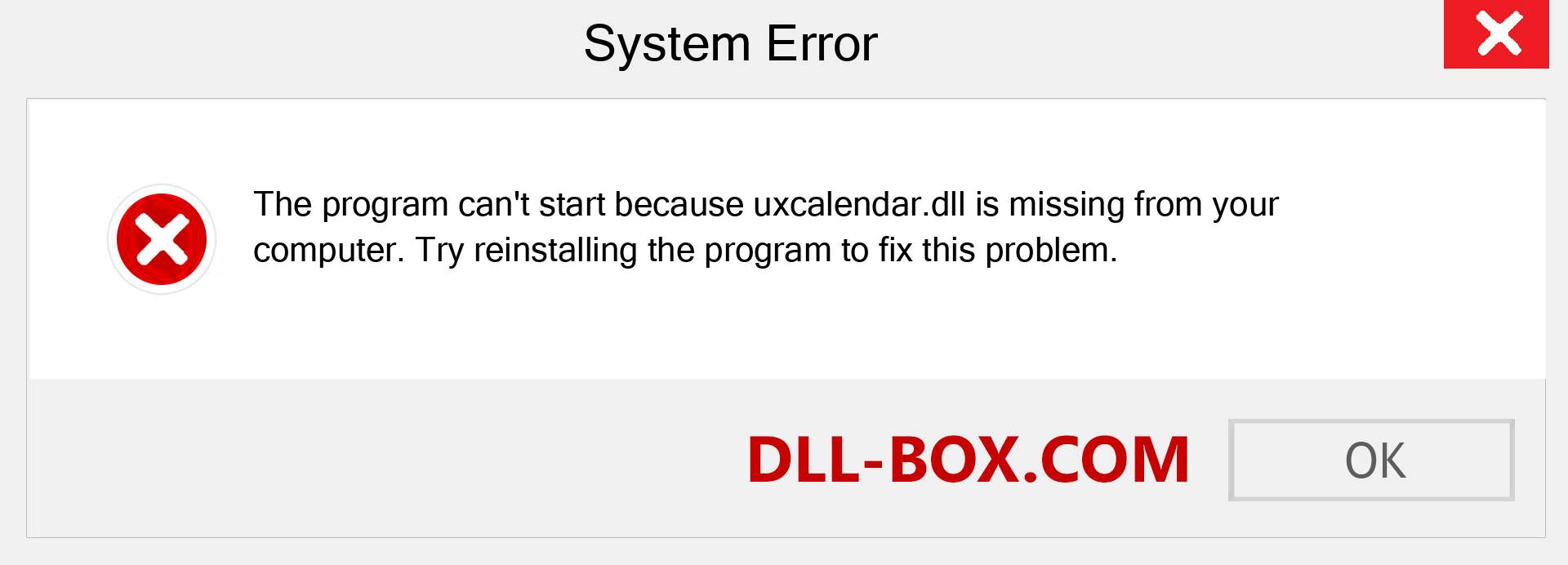  uxcalendar.dll file is missing?. Download for Windows 7, 8, 10 - Fix  uxcalendar dll Missing Error on Windows, photos, images